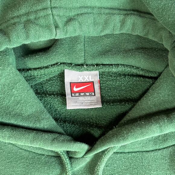 Vintage Nike Track Hoodie Embroidered Swoosh Pullover Green Sweatshirt XXL - Picture 4 of 10